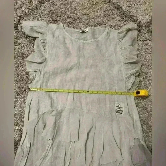 ACQUA & LIMONE  Lagenlook Flutter Sleeve Hi Low Asymmetrical Tunic L (G110) - Picture 10 of 10